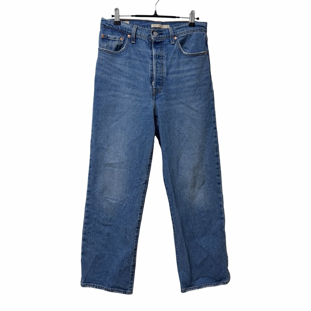 Levis Womens Premium Ribcage Straight Ankle Jeans Size 29 Medium Wash Denim